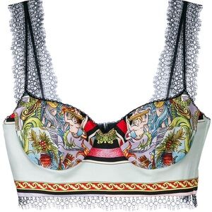 VERSACE Graphic Print Bustier Top NWT 38